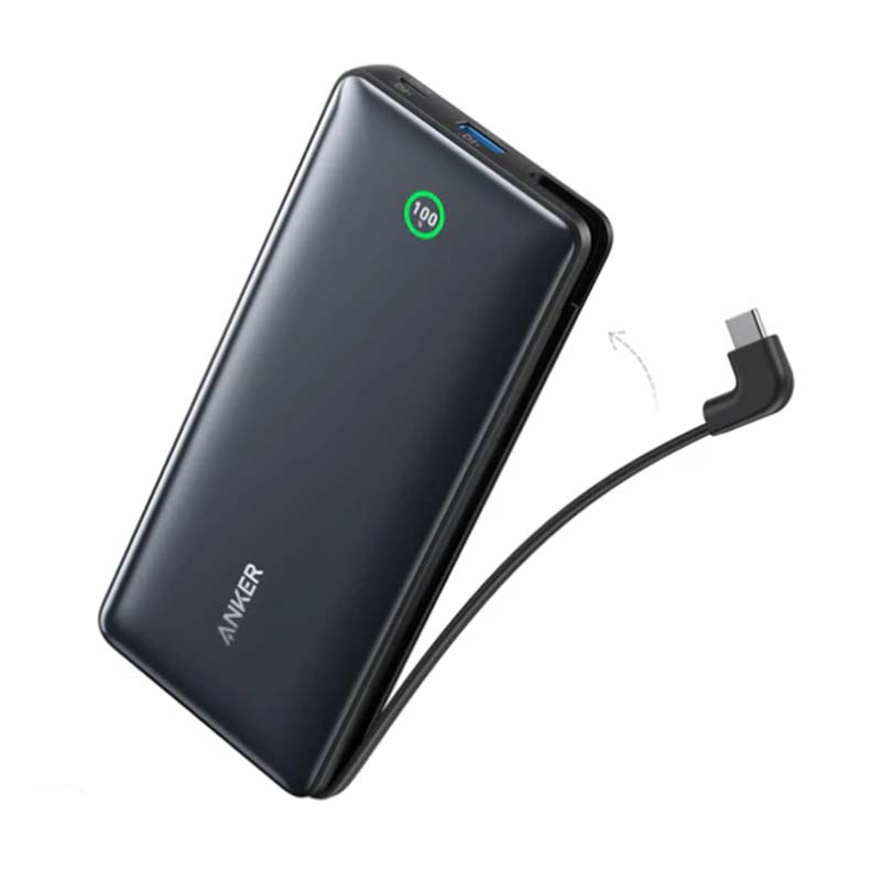 Anker Nano Power Bank (20K, 30 W, Built-In USB-C Cable), Black Anker Nano Power Bank (20K, 30 W, Built-In USB-C Cable), Black